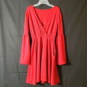 Low cut v neck mini dress